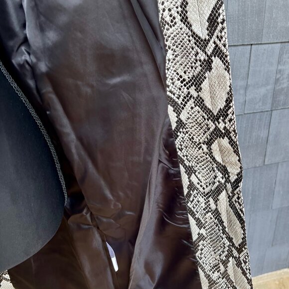 Choosy Elizabeth Faux Snakeskin Trench Coat Lined Belted Women's Size S Garment - Picture 6 of 7